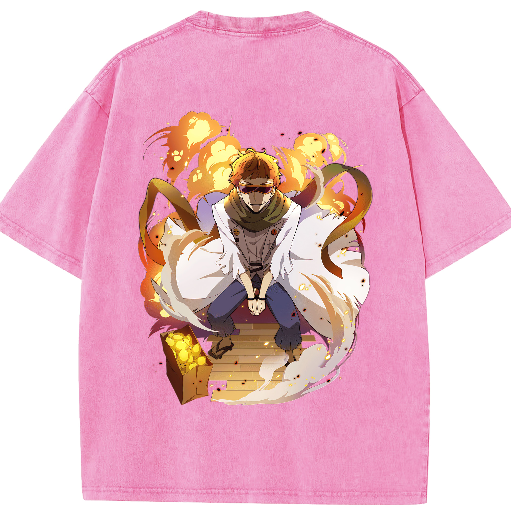 （画像用） 文豪ストレイドッグス Bungo Stray Dogs 綿100% ヴィンテージ風 半袖Tシャツ（背面プリント）